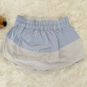lululemon athletica Light Blue and Pale Mint Colorblock Athletic Skirt